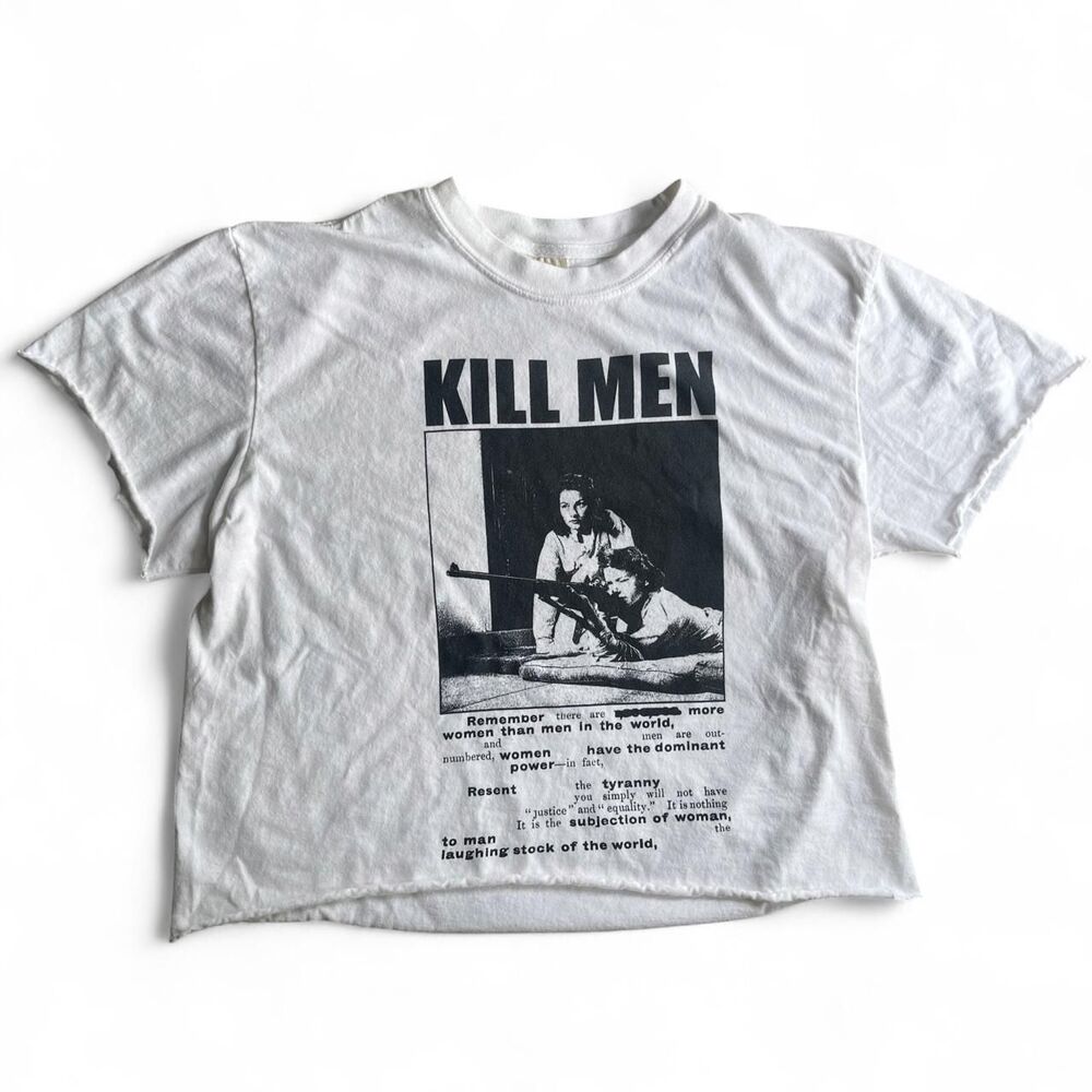 Cropped t shirt Kill Men funny feminist